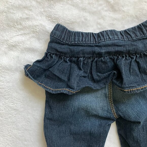 Gymboree Toddler Denim Jeans 18-24M | Blue Ruffle Peplum EUC - Picture 9 of 13